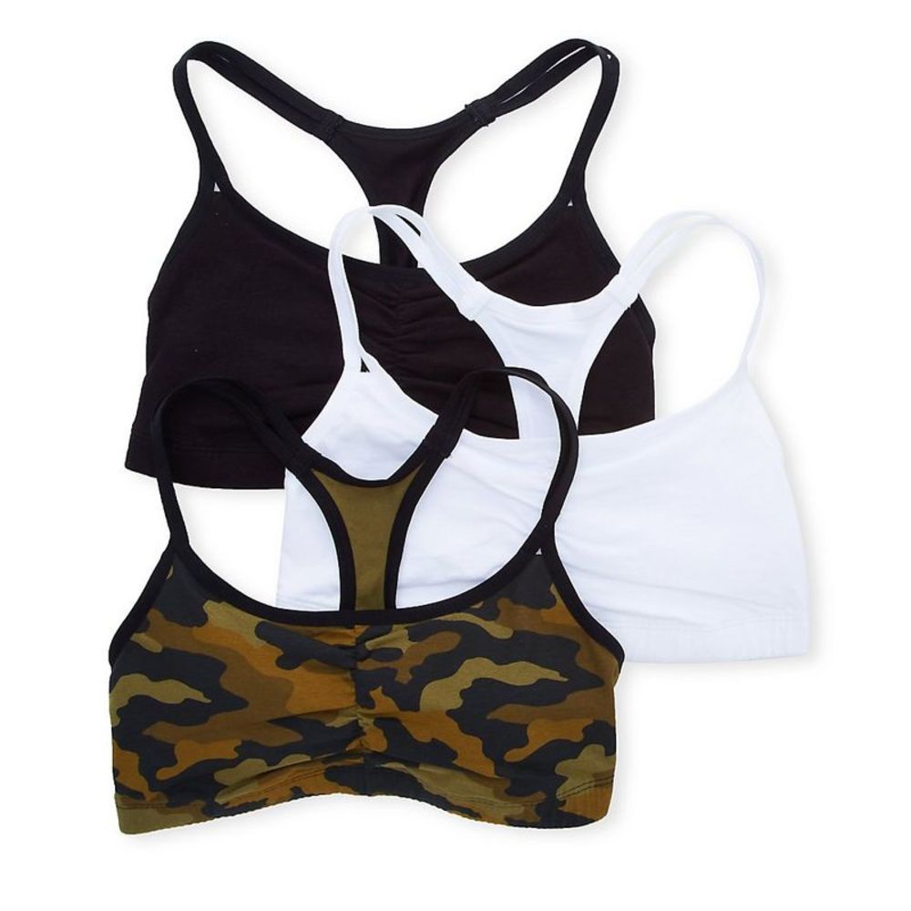 Fruit Of The Loom Spaghetti Strap Bra - 3 Pack -  PETITE CAMO/WHT/BLACK  9036RP